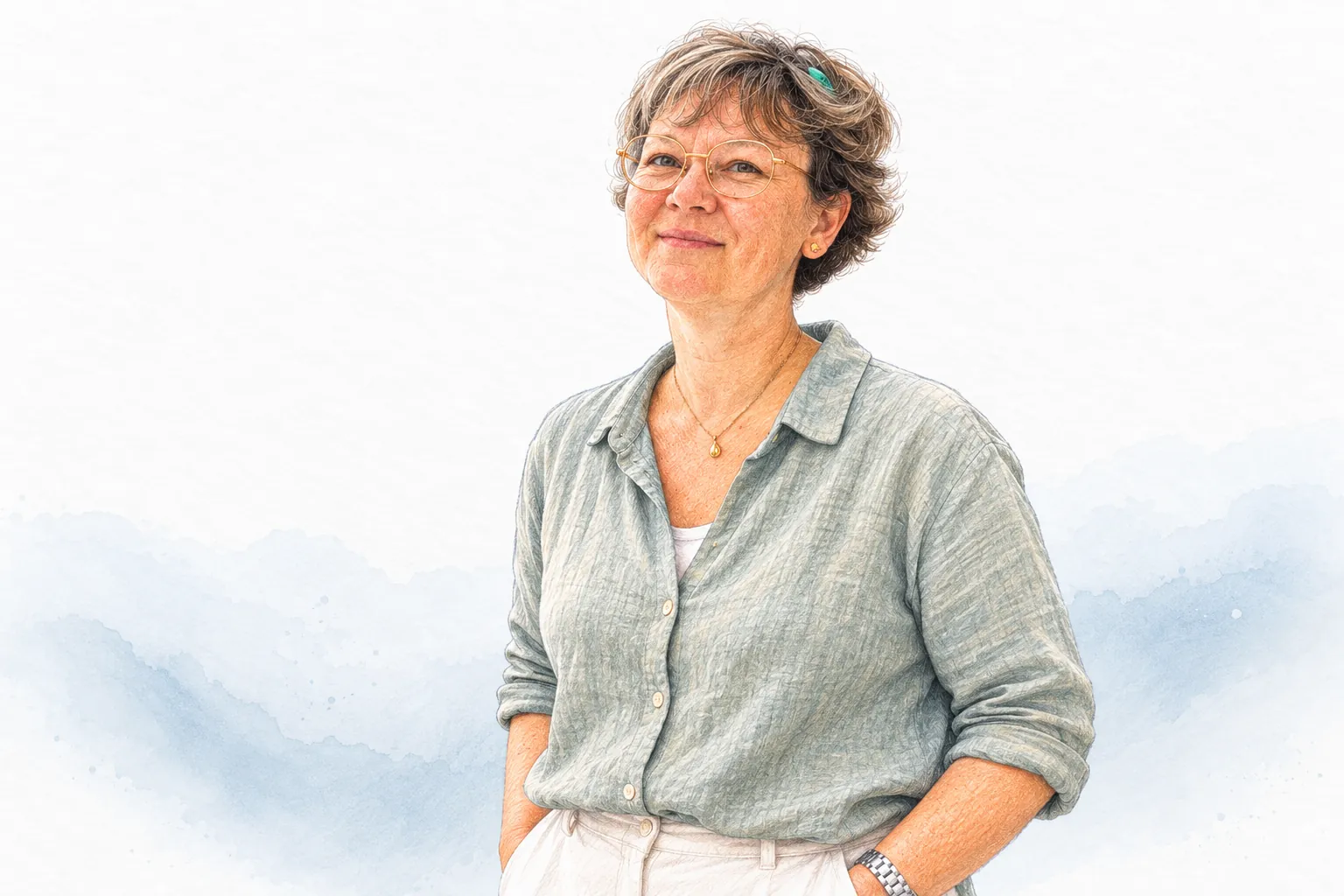 Illustration au crayon : portrait de Solène Lemarié-Marchesse