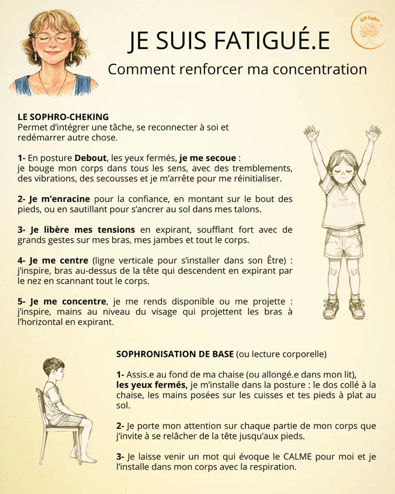 Fiche illustrée : je suis fatigué, comment renforcer ma concentration