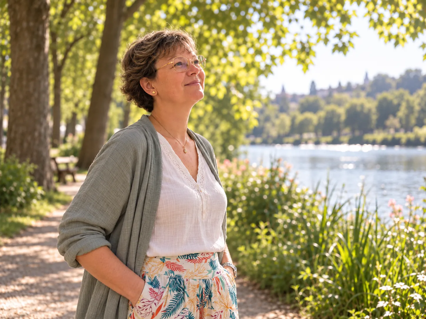 Solène Lemarié-Marchesse au bord de la Loire, près de Nantes